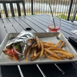 The LakeHaus - New chicken shawarma with a blueberry lemonade martini!