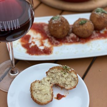 Evviva Trattoria - a plate of meatballs and a glass of wine - Pizza Near Me - Wrentham, Massachusetts Evviva Trattoria - a plate of meatballs and a glass of wine - Pizza Near Me - Wrentham, Massachusetts