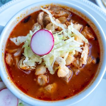 Food Yamilet - Special pozole soup as served - Mexican Near Me - Long Beach, Washington