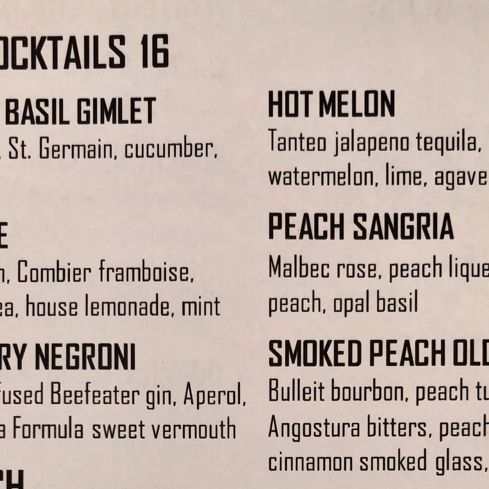 Gladstone Tavern - Craft cocktail menu 9/23 - New American Near Me - Gladstone, New Jersey
