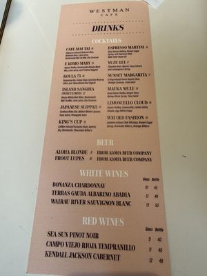 Menu photo 5 Westman Cafe Urban Honolulu, HI Menu photo 5 Westman Cafe Urban Honolulu, HI