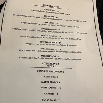 Spanglish NYC - Brunch Menu - Mexican Near Me - Bayside, New York