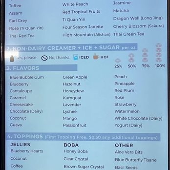 EYEfiniTEA Optique & Lounge - Menu - Eyewear & Opticians Near Me - Morgan Hill, California