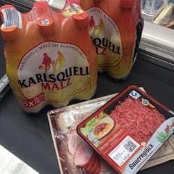Aldi - Fake beer for Rita. Meat for me. Enjoy