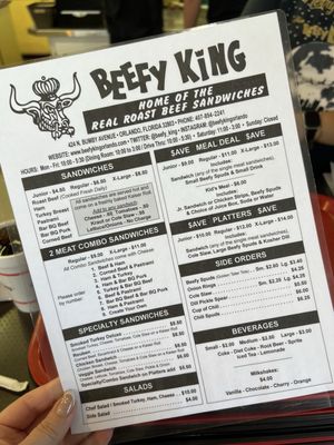 Menu photo 2 Beefy King Orlando, FL