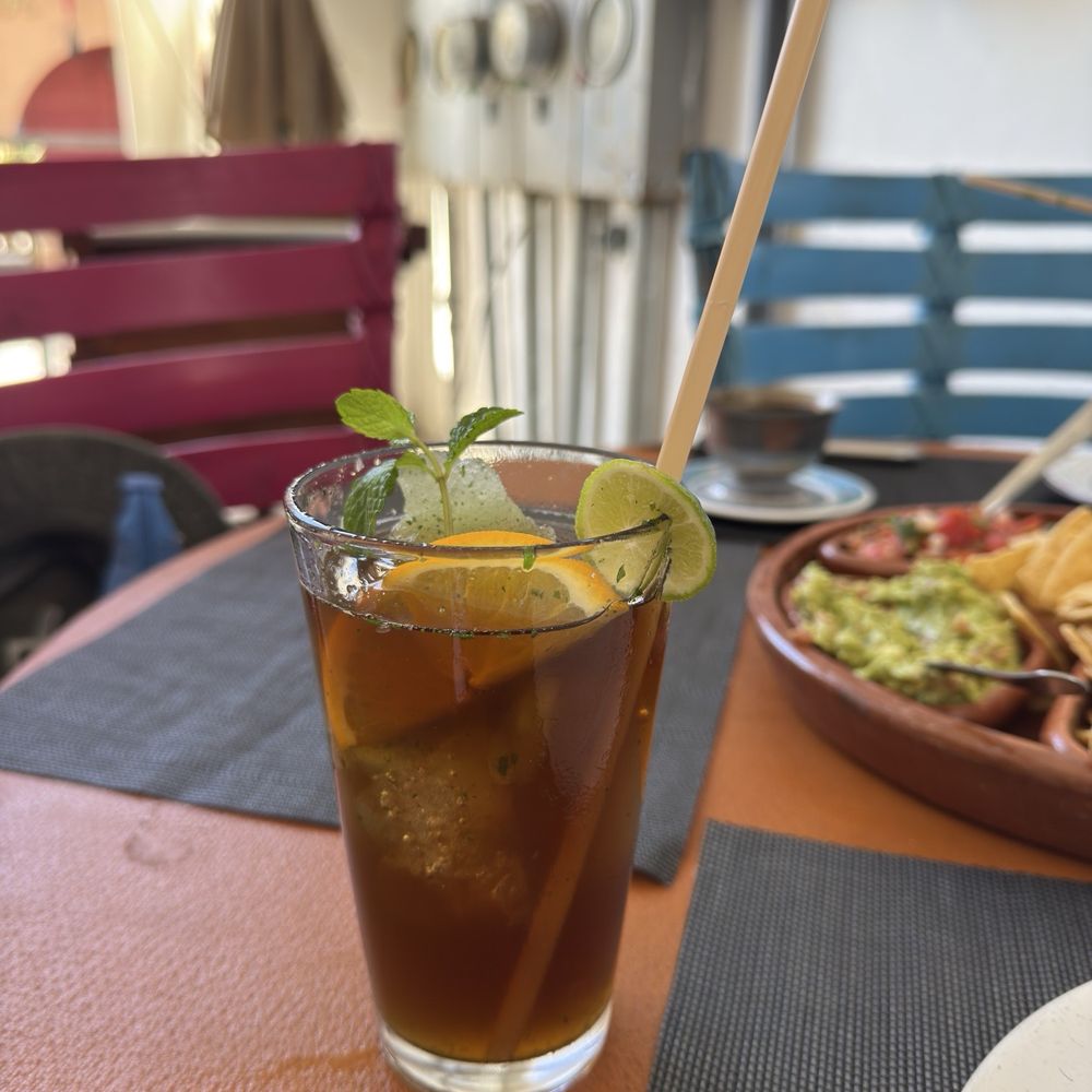 Tequila's Sunrise - Tom Collin's done in a unique way with mint and lime. - Mexican Near Me - Todos Santos, BCS