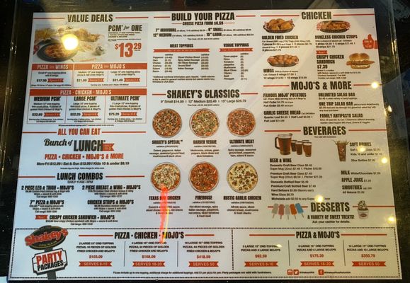 Menu photo 3 Shakey's Pizza Parlor Torrance, CA