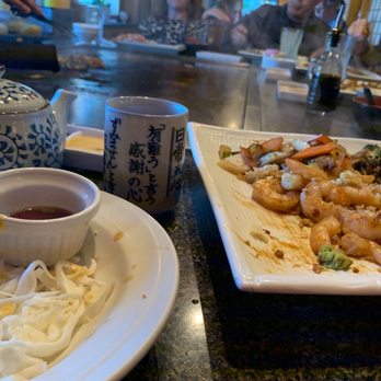 Kaze - Tempura sauce, fried rice, shrimp & jasmine tea. Delish!! - Japanese Near Me - Dallas, Texas