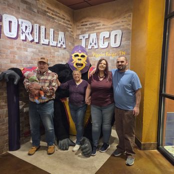 Gorilla Taco - Happy stuffed family - Tacos Near Me - Pigeon Forge, Tennessee Gorilla Taco - Happy stuffed family - Tacos Near Me - Pigeon Forge, Tennessee