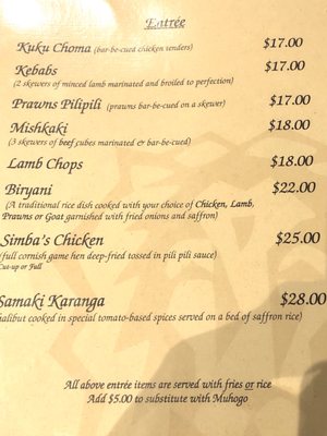 Menu photo 7 Simba’s Grill Burnaby, BC