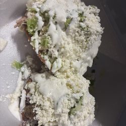 Hugo's Taco Truck - Chicken and beef tostadas con todo