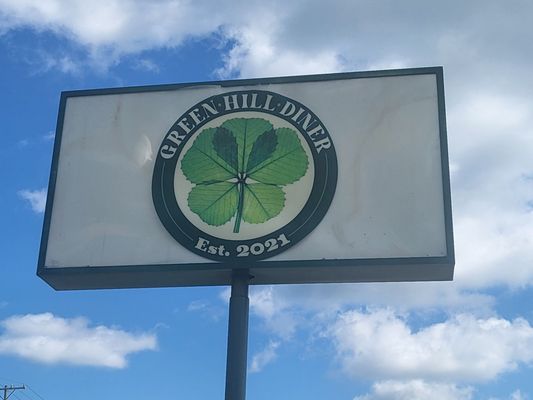 Photo of Green Hill Diner - Morgantown, IN, US. a sign with a four leaf clover