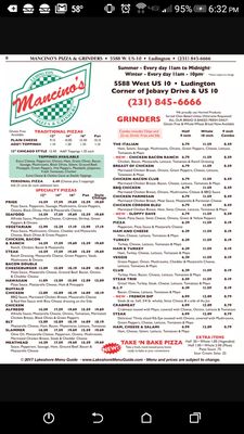 Menu photo 5 Mancino's Pizza & Grinders Ludington, MI