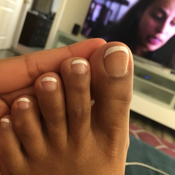 Anthony Vince Nail Spa - One of the worst French tip jobs ever and nail shapes were changed completely. - Nail Salons Near Me - Charlotte, North Carolina