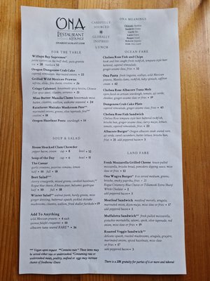 Menu photo 4 Ona Restaurant & Lounge Yachats, OR Menu photo 4 Ona Restaurant & Lounge Yachats, OR