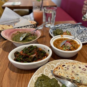 Saffron - Amchuri Bhindi Masala, ONION NAAN, LAHSOONI SAAG PANEER - Indian Near Me - San Carlos, California