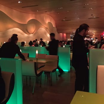 Morimoto - Morimoto's booth lights change color throughout the evening. - Japanese Near Me - Philadelphia, Pennsylvania
