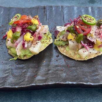 Bliss - Japanese Hamachi sashimi tostadas - New American Near Me - San Antonio, Texas Bliss - Japanese Hamachi sashimi tostadas - New American Near Me - San Antonio, Texas