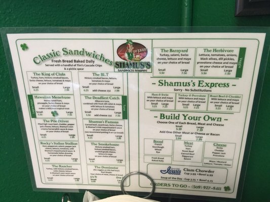 Menu photo 3 Shamus's Sandwich Shoppe Spokane, WA