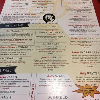Floyd's Diner - The menu is very fun - Breakfast & Brunch Near Me - Langford, British Columbia