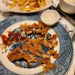 Chicago Lawn Harold's Chicken - This is the way over cooked breading, again it was super hard and just fell off the fish.