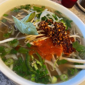 Pho House - I love that the brisket has a good amount of fat. Their satay chili oil was SOOOO good you can taste the garlic! - Vietnamese Near Me - Hemet, California Pho House - I love that the brisket has a good amount of fat. Their satay chili oil was SOOOO good you can taste the garlic! - Vietnamese Near Me - Hemet, California