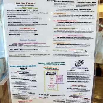 Something Great Hawaii - Menu - June 2026 - Vegan Near Me - Kihei, Hawaii