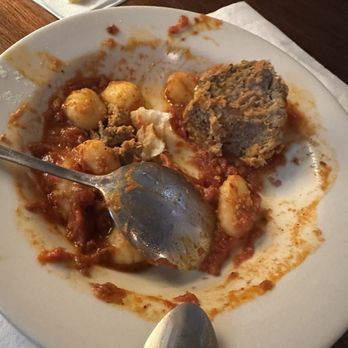 Bucatini - Kids' gniocchi with meatball. Couldn't take the photo fast enough! - Italian Near Me - Edmonds, Washington