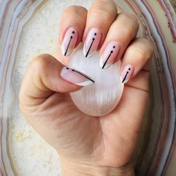 A gel mani with designs A gel mani with designs