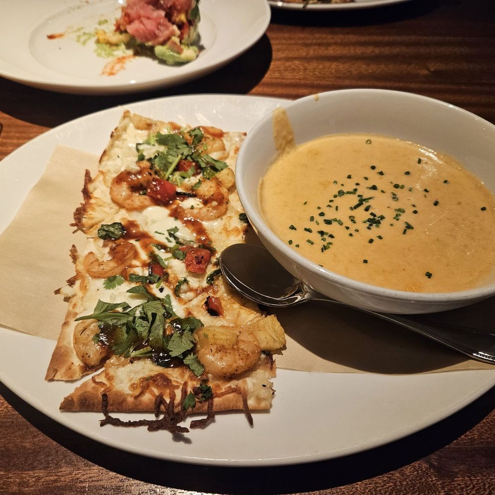 Seasons 52 - Lobster bisque, shrimp flatbread - New American Near Me - Bridgewater, New Jersey Seasons 52 - Lobster bisque, shrimp flatbread - New American Near Me - Bridgewater, New Jersey