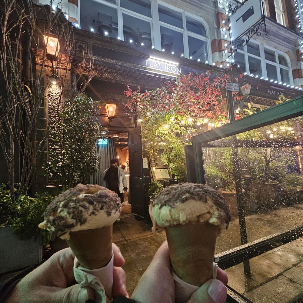 Flat Iron - Salted caramel ice cream with chocolate shavings - Steakhouses Near Me - Covent Garden, XGL Flat Iron - Salted caramel ice cream with chocolate shavings - Steakhouses Near Me - Covent Garden, XGL
