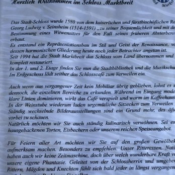 Restaurant Schloss Marktbreit - Beer Garden Near Me - Marktbreit, BY