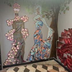Mood Fabrics - Mural when you immediately exit the elevator