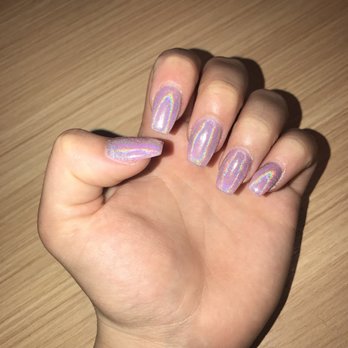 Amanda's Nail & Spa - Pink Holographic coffin-shaped acrylics - Nail Salons Near Me - Eugene, Oregon Amanda's Nail & Spa - Pink Holographic coffin-shaped acrylics - Nail Salons Near Me - Eugene, Oregon