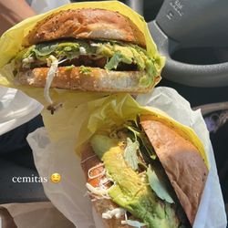 Chicken milanesa cemita & cecina adobada cemita