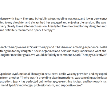 Spark Therapy Collective - These are anonymous reviews from our WebMD page. - Speech Therapists Near Me - Burbank, California Spark Therapy Collective - These are anonymous reviews from our WebMD page. - Speech Therapists Near Me - Burbank, California