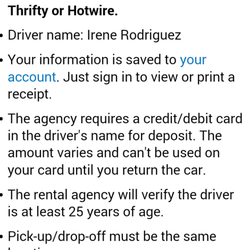 Thrifty Car Rental - This place does not honor credit/debit card!!  Awful service!!