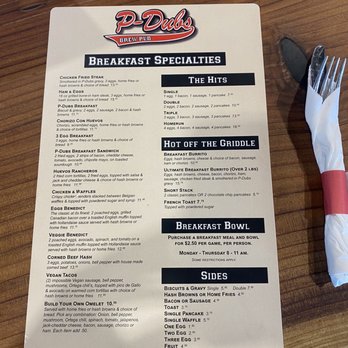 Mountain Bowling - Breakfast menu - Arcades Near Me - Golden Hills, California
