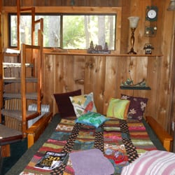 Treehouse Tranquil-A-Tree At Lothlorien Woods - The bed on main floor