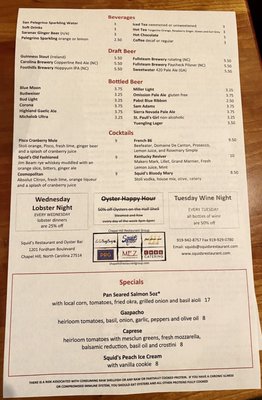 Menu photo 4 Squid's Chapel Hill, NC Menu photo 4 Squid's Chapel Hill, NC