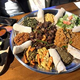 This was the veggie and meat plate and I believe the shiba beef. This was the veggie and meat plate and I believe the shiba beef.
