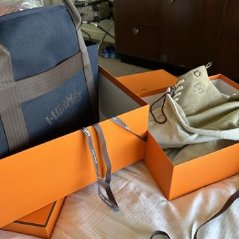 Hermès - Grooming bag AB Blue and Ankle Boots Velvet goatskin - Women's Clothing Near Me - Honolulu, Hawaii