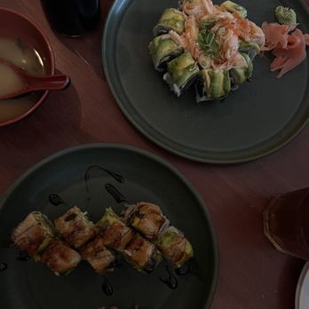 Sushi Katana - Volcano Roll (circle ) and Dragon Roll - Sushi Bars Near Me - Orlando, Florida Sushi Katana - Volcano Roll (circle ) and Dragon Roll - Sushi Bars Near Me - Orlando, Florida