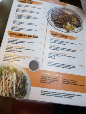 Menu photo 7 Moreno's Mexican Bar & Grill Sparks, NV