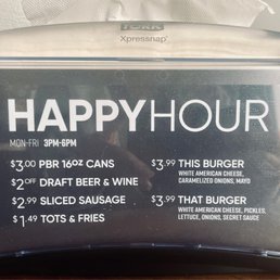 Happy Hour (M-F 3 to 6 PM) Happy Hour (M-F 3 to 6 PM)