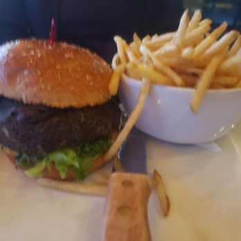 Ripe Eatery - Black bean burger and crunchy goodness fries! - Breakfast & Brunch Near Me - El Paso, Texas