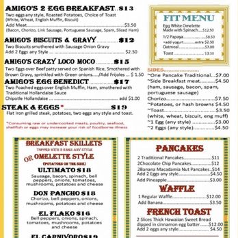 Amigo's - For those who don't care for Mexican breakfast, there's American breakfast from 0800-1300 daily. - Mexican Near Me - Kihei, Hawaii