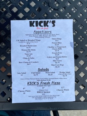 Menu photo 1 Kicks Bar & Grill Towanda, IL