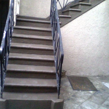 American Decking & Waterproofing - AFTER: Finished stairway, secure safety rails, repaired bottom step, all steps painted - Waterproofing Near Me - Glendale, California American Decking & Waterproofing - AFTER: Finished stairway, secure safety rails, repaired bottom step, all steps painted - Waterproofing Near Me - Glendale, California