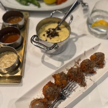 Prime - Truffle Mashed Potatoes, corn fritters and sauces - Steakhouses Near Me - Las Vegas, Nevada Prime - Truffle Mashed Potatoes, corn fritters and sauces - Steakhouses Near Me - Las Vegas, Nevada